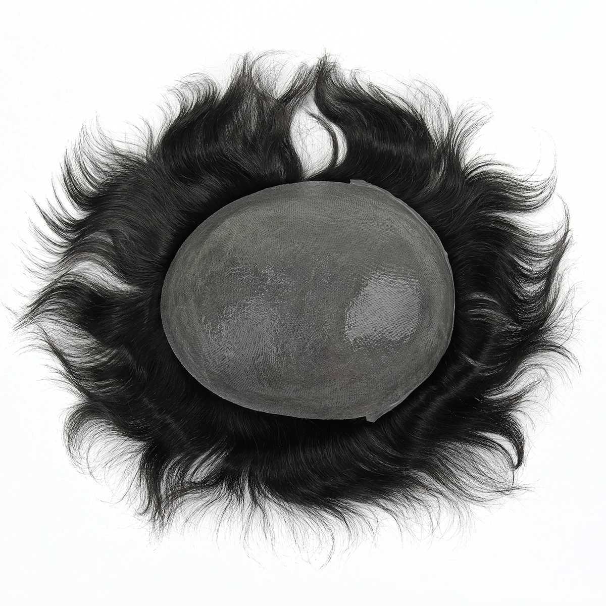 Beeos TJNG 6 inches 0.03-0.04mm Super Thin Skin Men Toupee Hair System Human Hair Protesis Capilar Hombre Pelo Humano W250113