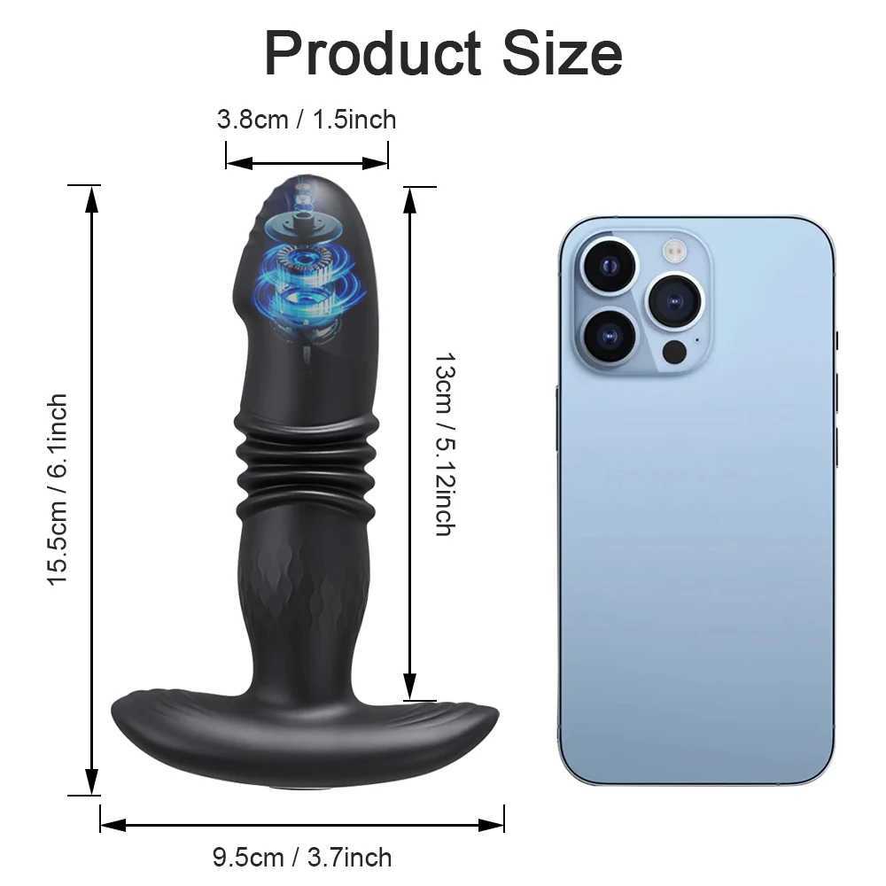 Male Thrusting Prostate Massager Bluetooth APP Vibrator for Men Gay Anal Plug Wireless Remote Butt Plug Sex Toy for Couples W250319