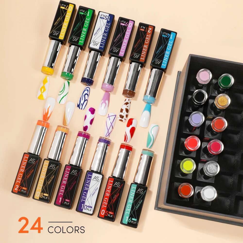 AS 24pcs e Polish Set Colour Semi Permanent UV For DIY Painting Drawing Manicure Varnish Nail Art er Gel Kit
