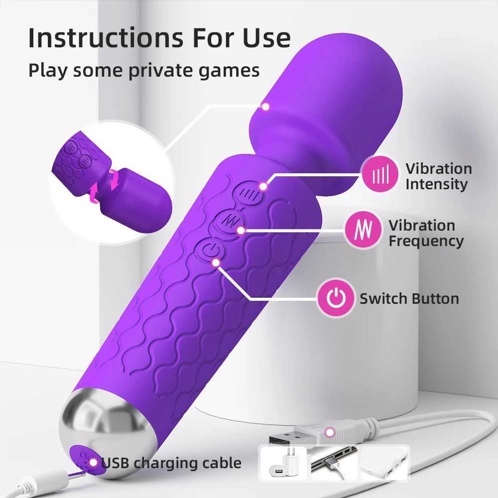 Powerful Clitoris Vibrators USB Recharge AV Vibrator Massager Sexual Wellness Erotic Sex Toys for Women Adult Product G Spot W250319