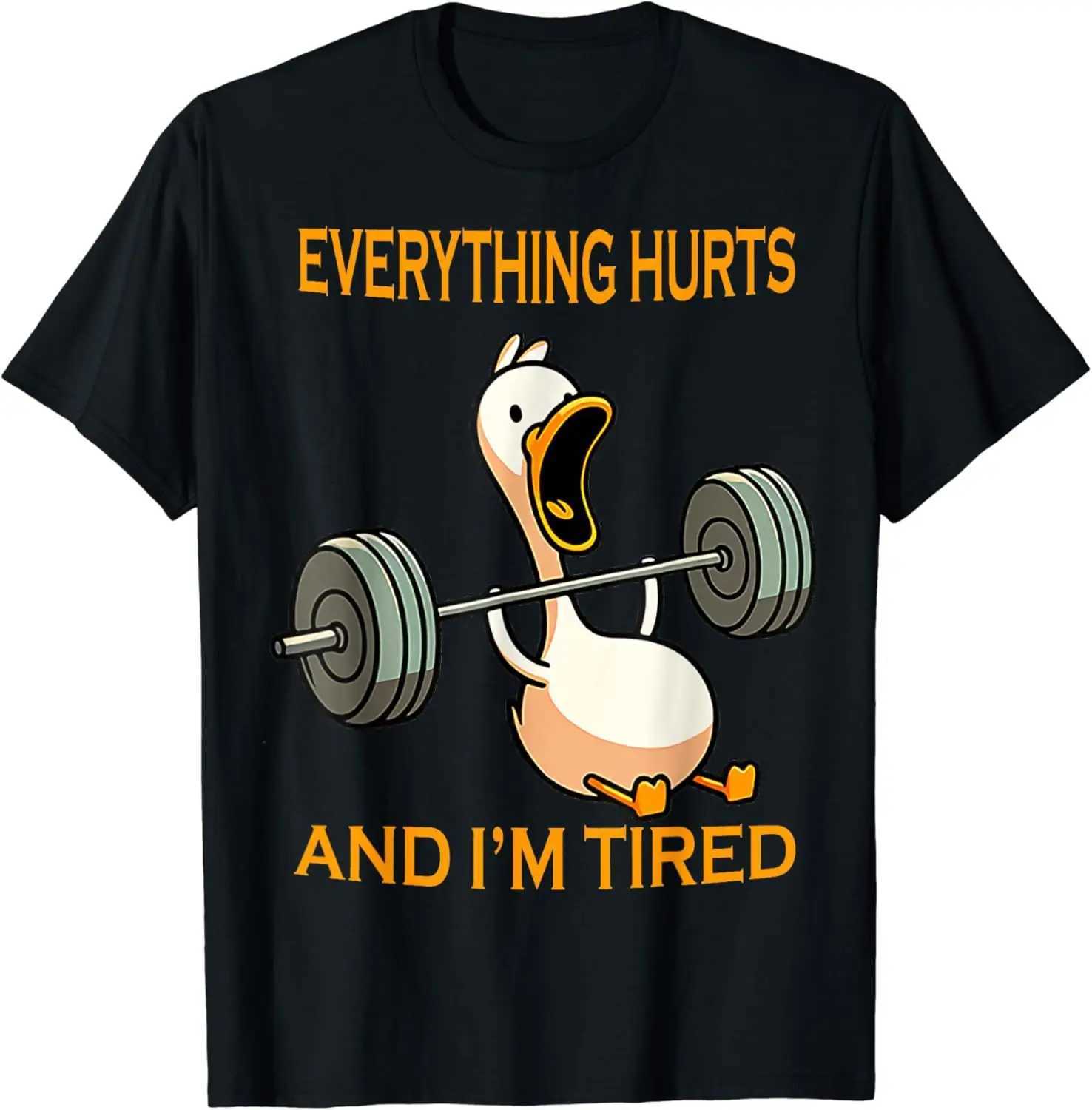 Release The Quackin Duck Gym Weightlifting Bodybuilder T-Shirt Graphic T Shirts Men Clothing Streetwear Camisetas X2501137