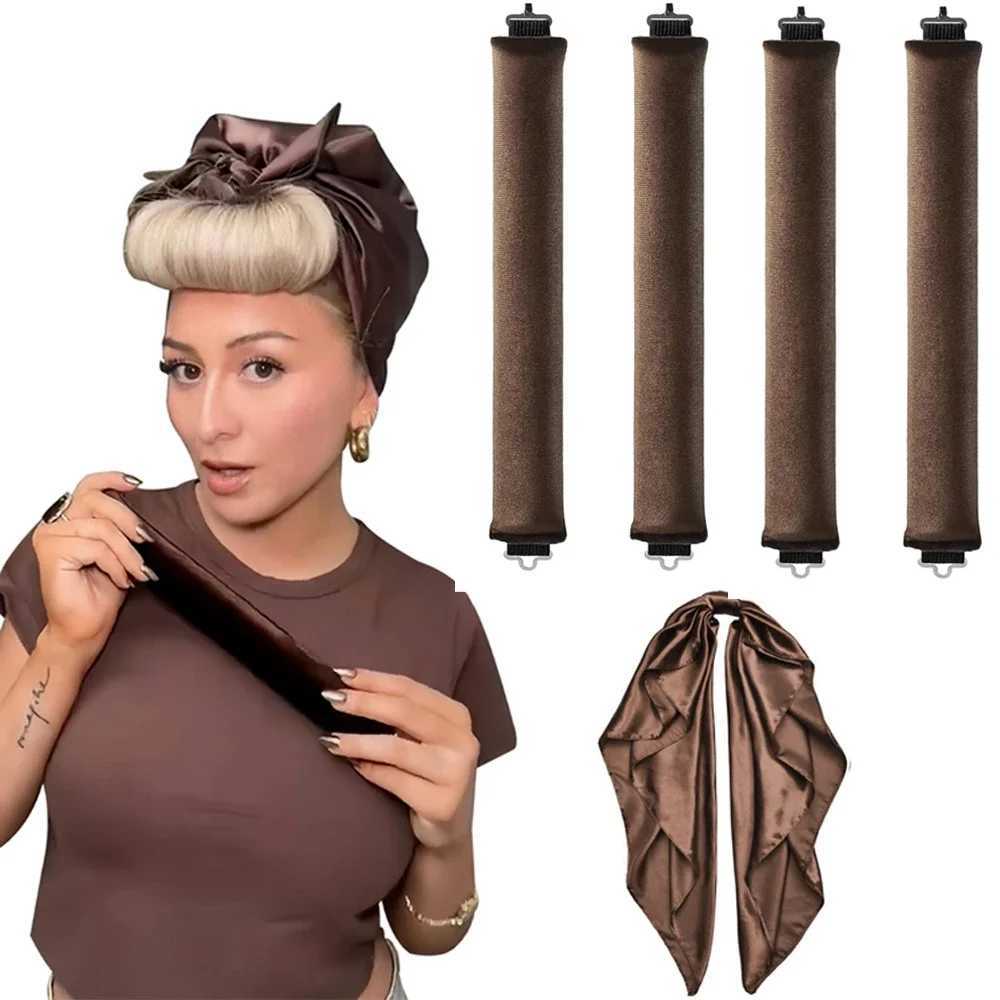 Non thermal curler non thermal curler curler headband with scarf soft sleep lazy curls flexible curler hair styling tool W250113