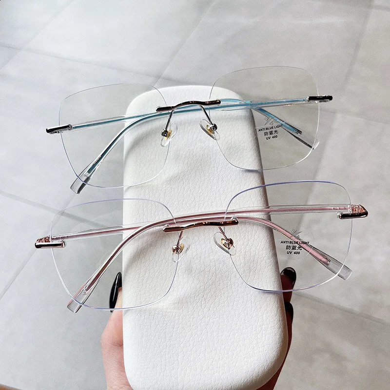 Style Rimless Men Women Eyeglass Frames Korean Blue Light Blocking Mens Glasses Good Quality Frame 250110