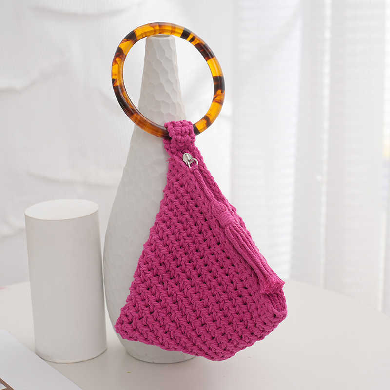 High Aesthetic Woven Phone Bag, Portable and Simple Handbag, Modern Casual Handbag for Girls, Straight 250113