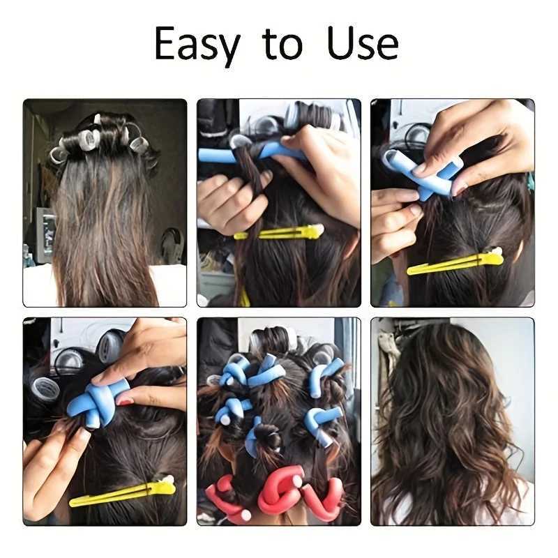 42 pieces/batch of heatless curling sticks soft sponge hair clips curling rollers foam bending and twisting curling tools DIY hair curling tools W2501