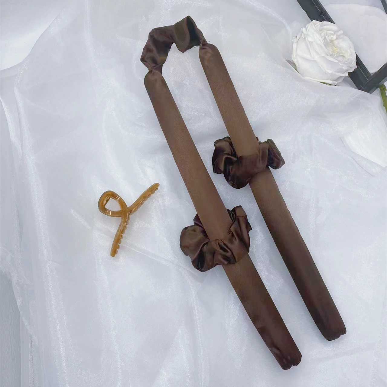 4-piece set of long hair with natural wavy curls no heating simple daily style W250113