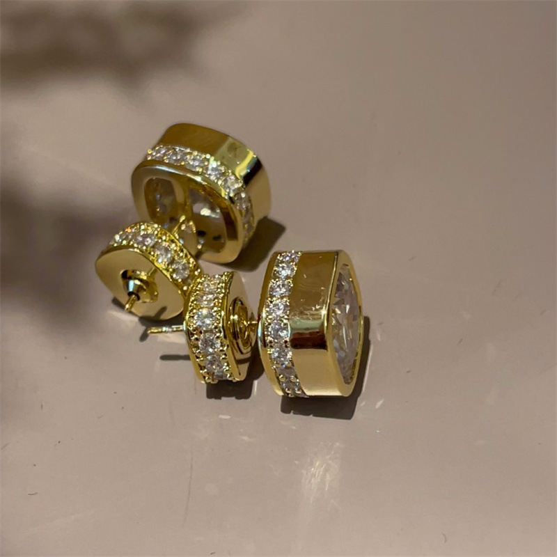 Choucong Handmade Stud Earrings Luxury Jewelry 925 Sterling Silver Gold Fill 5A Cubic Zircon CZ Diamond Gemstones Elegant Party Women Square Earring G