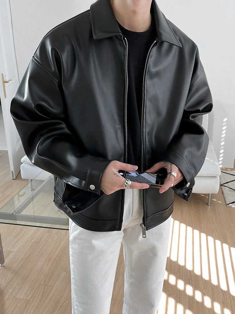 New Spring Autumn Cool Luxury Short Black Soft Light Pu Leather Jacket Men Zipper Casual Mens Jackets and Coats Fashion X250113
