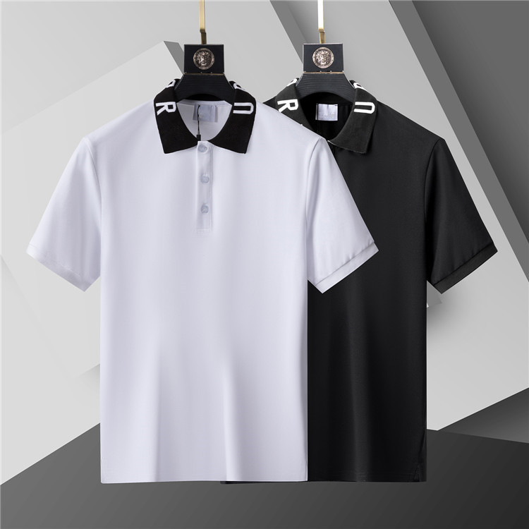 Designer classic Men's lapel T-shirt Casual Business fashion cotton short sleeved spring and Summer trendy men's and women's T-shirt -LG