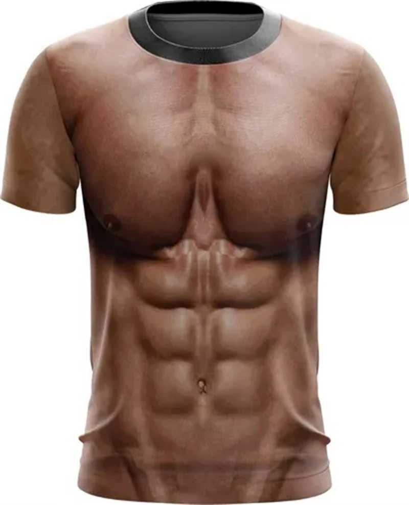 3D Print Fake Musle Graphic T Shirt Men Clothing Summer Funny Ugly Men T-shirts Harajuku Y2k Fashion Party Short Sleeve Men Tee X250113