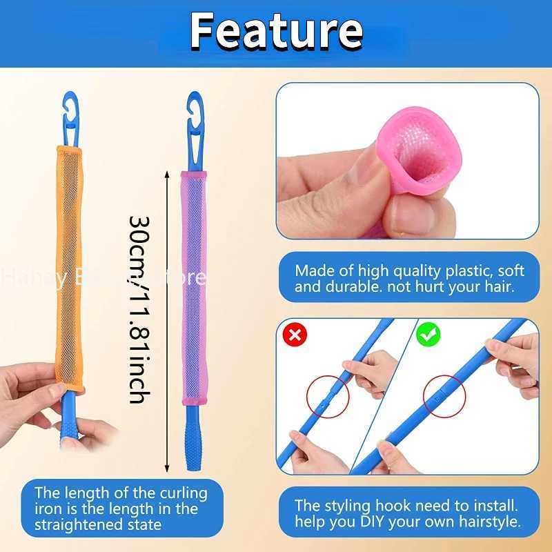 12 pieces of no heat curling iron magic wavy spiral curling iron wavy curling iron W250113