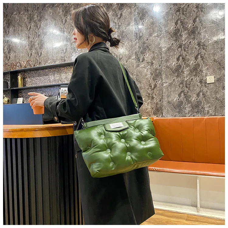 Women's Comfortable Cloud Space Cotton Down Handbag with Large Compartment - Autumn Winter Crossbody
