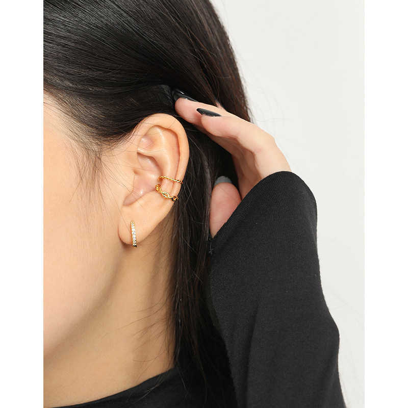 WMEB104 Zircon Small Hoop Earrings 925 Sterling Silver 925 Jewellery Earrings