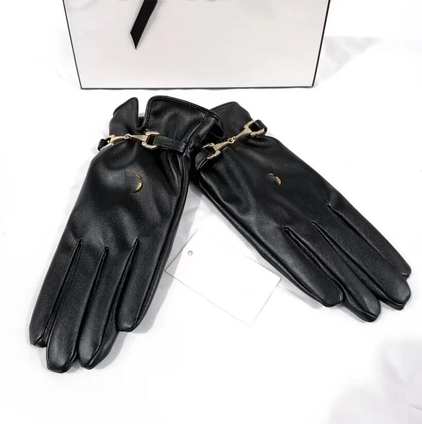 Five Fingers Gloves Genuine Leather Gloves For Men Male Sheepskin Touch Screen Winter Warm Windproof Mittens Driving Cycling
