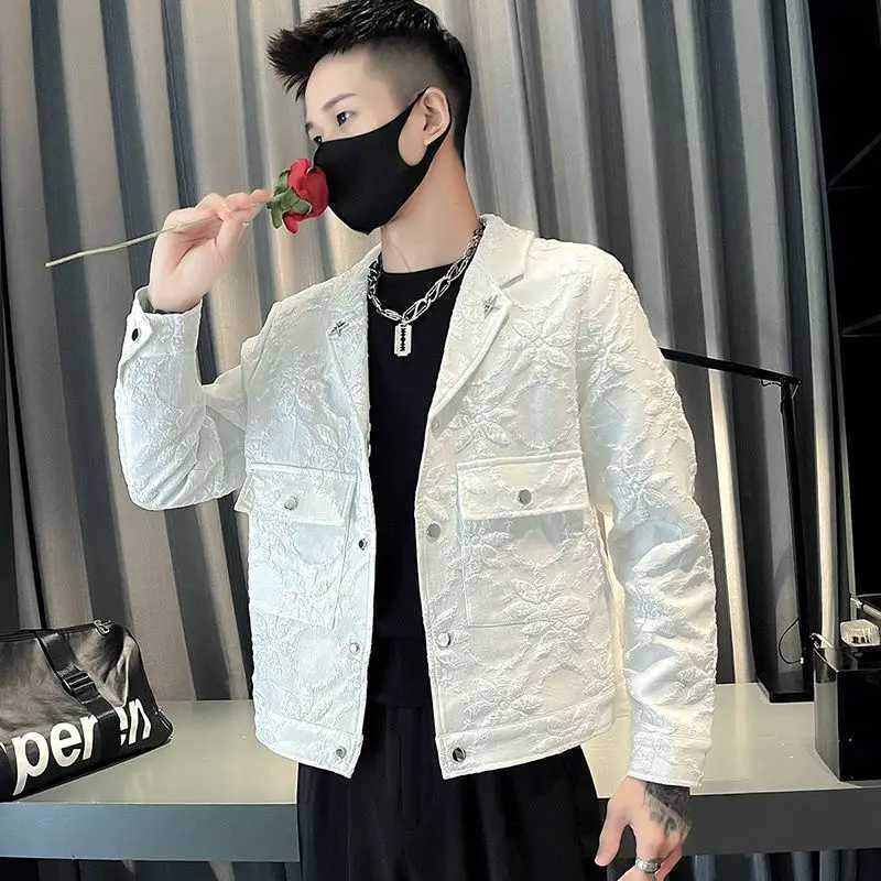 Man Coat Spring Autumn Graphic Wite Cargo Jacket for Men Cheap Sale Casual Joker High Quality Clothes Offer Deals Y2k Cold Coats X250113