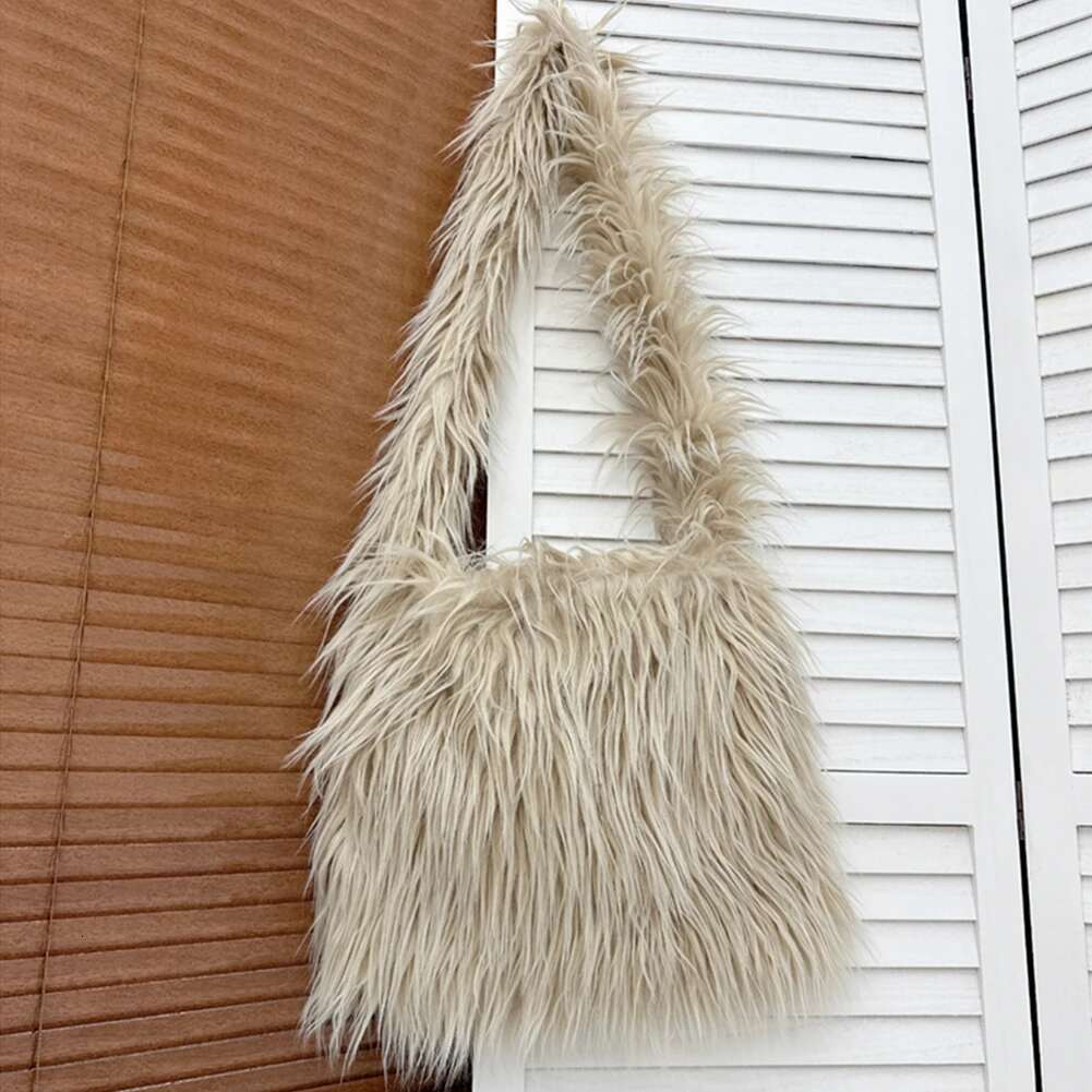 Faux Fur Crossbody For Women Furry Shoulder Winter Plush Tote Fluffy Messenger Bag Design Handbags Travel Shopper