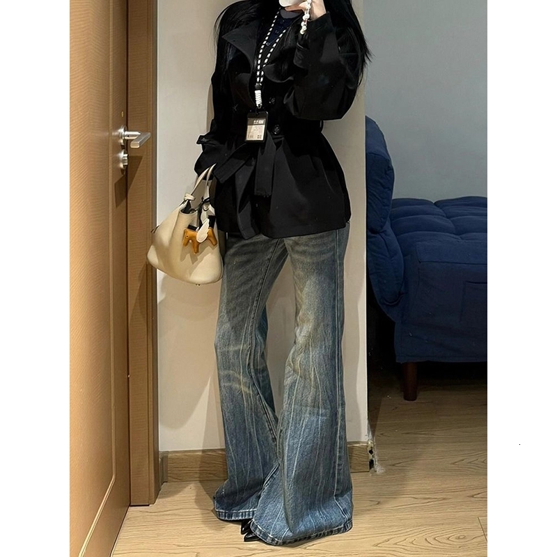 Womens Blue Y2k Jeans Baggy Harajuku Aesthetic Denim Trousers Vintage Streetwear Jean Pants Japanese 2000s Style Trashy Clothes 241227