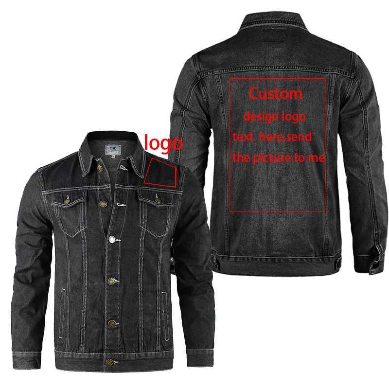 DIY Custom Denim Jacket Men Casual Lapel Single Breasted Jeans Jacket Men Autumn Mens Jackets coat X250113