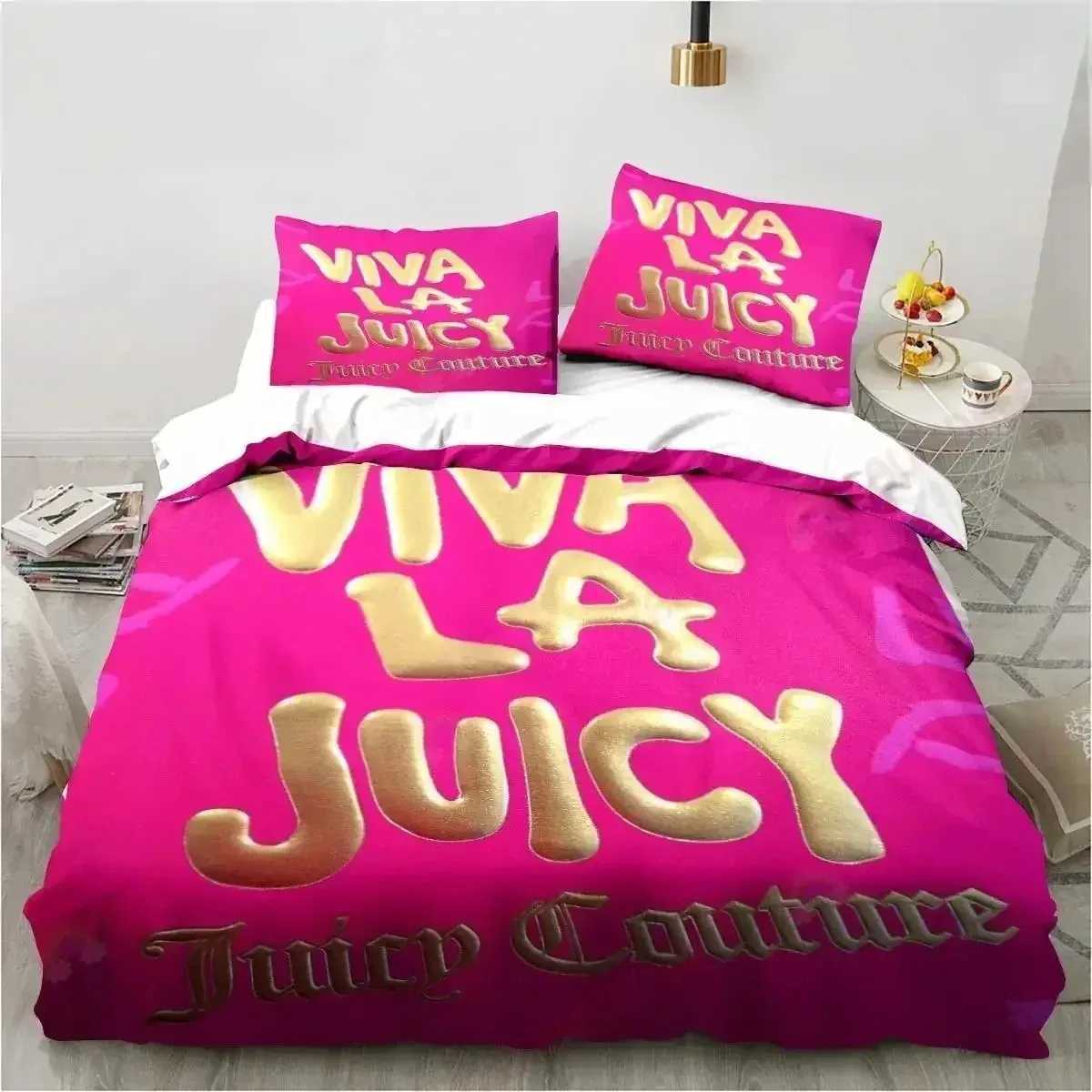 Bedding sets Juicy Couture Crown Bedding Set Music Band Excavator Sheet King Twin Double Child Bedding Set Mircofiber Polyester Duvet Cover H250113