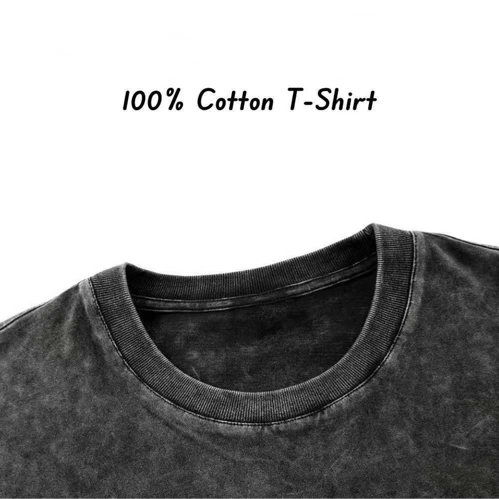 Custom washed T-shirt made of 100% pure cotton for men and women with personalized design and printing of your photos X250113