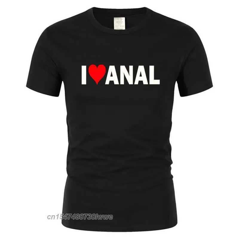 Streetwear Leisure Harajuku Tee Top Alphabet Interest I Love Anal Tshirt Men Cool Heartbeat T-Shirt Oversized T Shirt X2501131