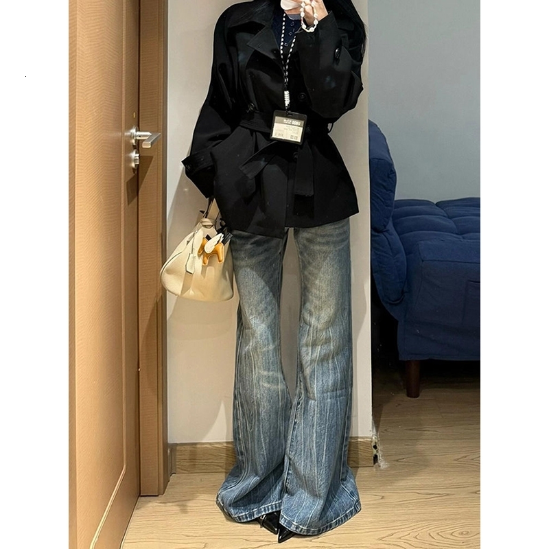 Womens Blue Y2k Jeans Baggy Harajuku Aesthetic Denim Trousers Vintage Streetwear Jean Pants Japanese 2000s Style Trashy Clothes 241227