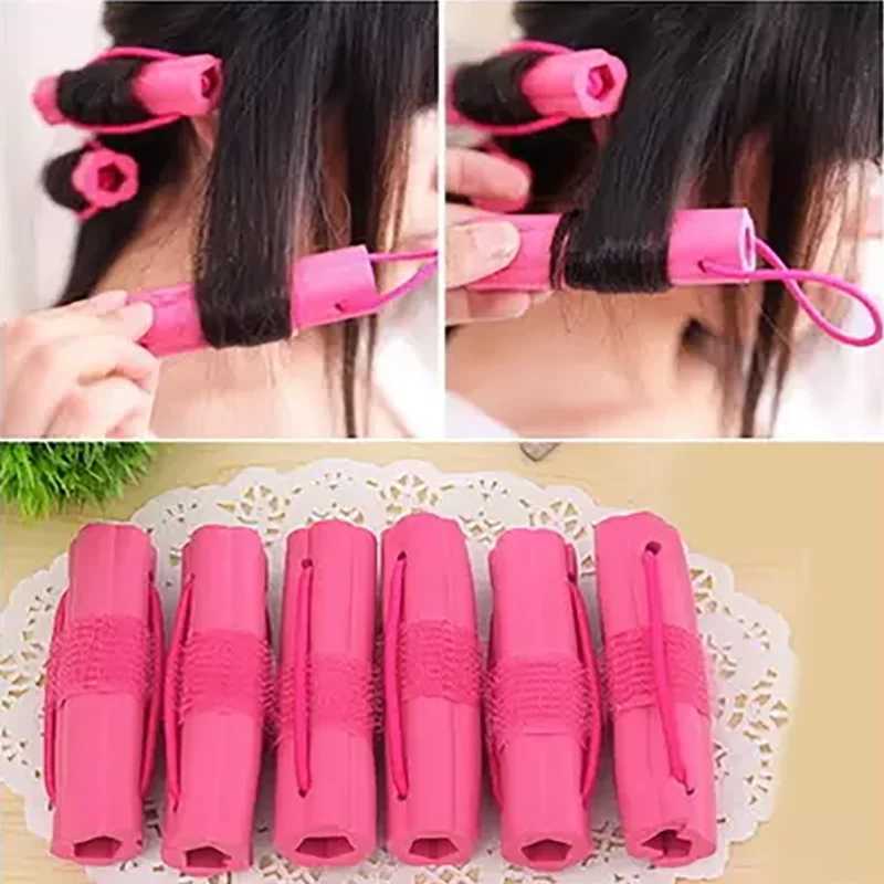 6 pieces/set of self-adhesive curler DIY wave curler soft flower magic foam sponge curler styling tool W250113