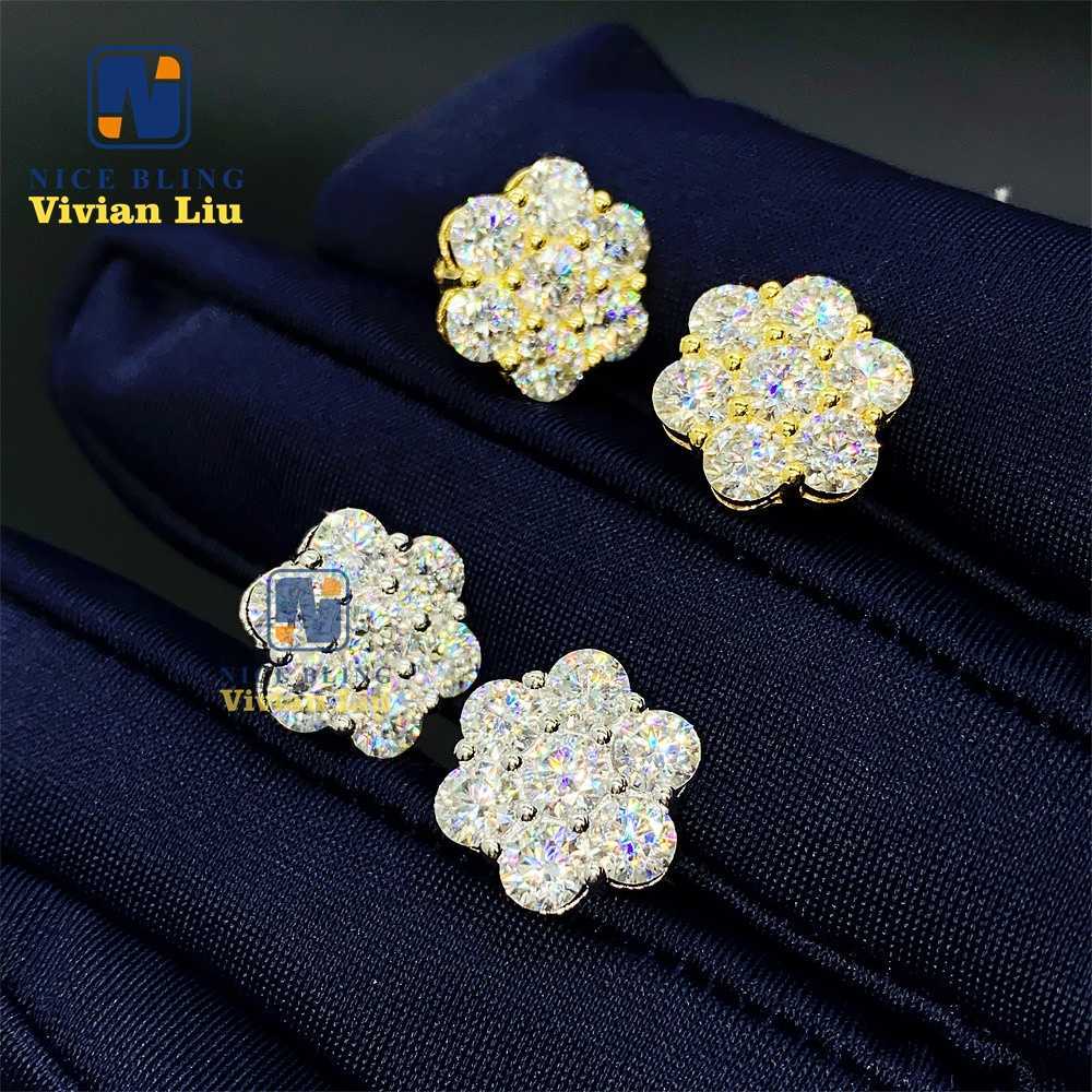 Pass diamond tester high quality 925 sterling silver custom vvs moissanite fine jewelry earrings