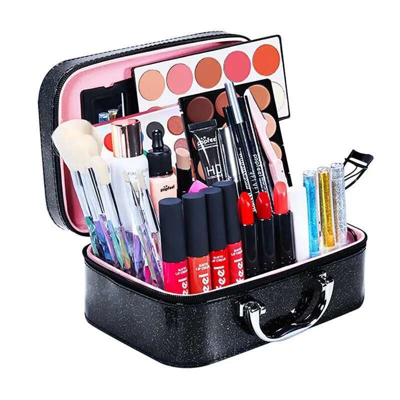 Beginner Set Basic Eyeshadow Lipstick Foundation Lip Glaze Full set Makeup Gift Box Mitzvah Lasting Waterproof Cosmetics