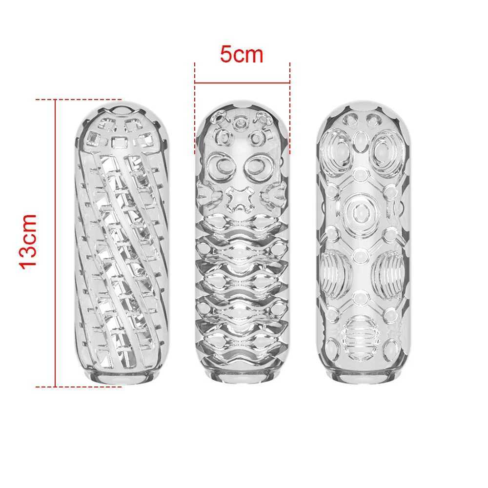 Masturbation Cup Pussy 13cm Transparent Male Vagina Men 18 Penis Pump Delay Exerciser Glans Sucking Sex Toys Adult Erotica AdultXJ250113