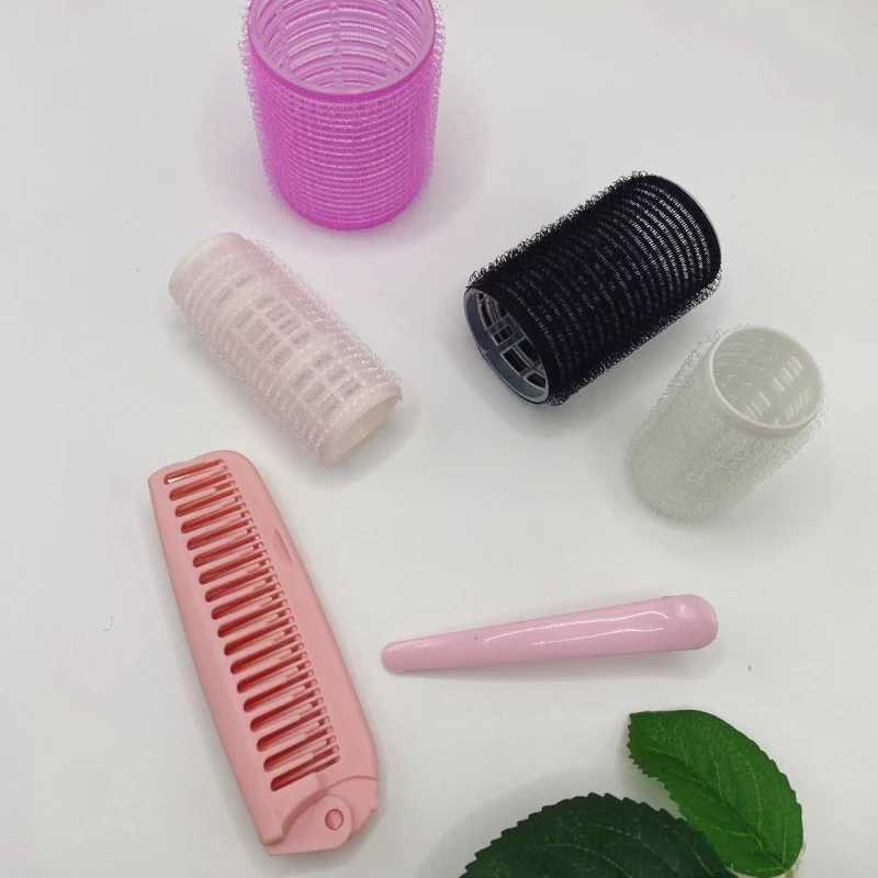 19 self-adhesive curly hair rolls with fluffy bangs suitable for daily use W250113