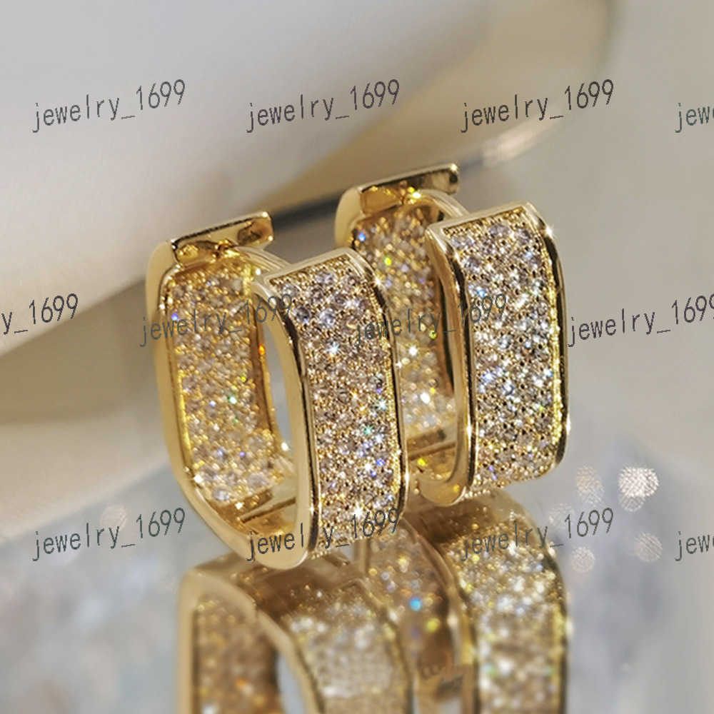 European American Luxury Micro-Infused Zircon Ear Buckle Cross-Border Hot Selling Young Ladies Fashion Stud Earrings