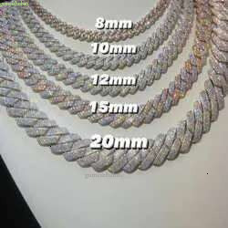 Custom Pass Test Vvs Moissanite Dia Cuban k Chain 10mm 12mm 15mm 18mm 20mm Hip Hop Necklace Men Jewelry