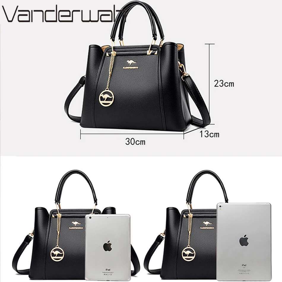 Women Designer 3 Layers Shoulder Crossbody Sac Ladies Large Capacity Leather Handbags Shopper Brand Messenger Totes