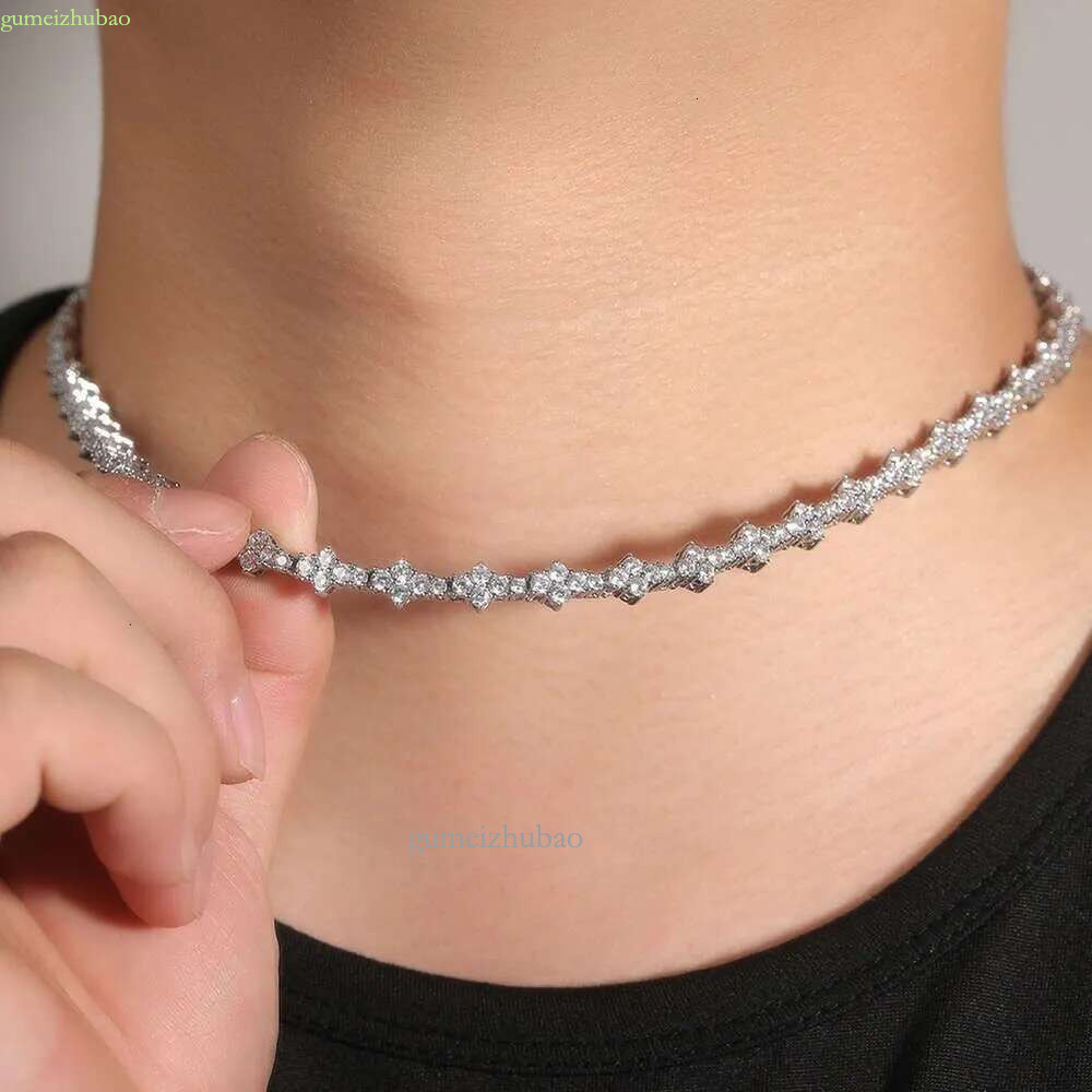 Personalized Tennis Mens Hip Hop Necklace Hiphop Spring Buckle Chain Jewelry GRA moissanite dia gold sterg sier cuban k chain