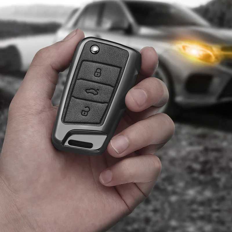 Car Key Alloy style car keycase cover for Volkswagen Golf 7 MK7 Tiguan MK2 seats for Skoda Ateca Leon FR 2 Ibiza H250113