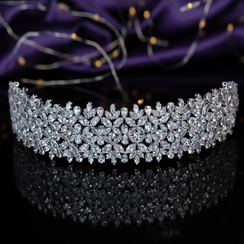 HADIYANA Tiaras and Crown Charm Fashionable Women Hair Jewelry Bridal Wedding Hair Accessories Cubic Zircon BC5760 Party Gifts250108