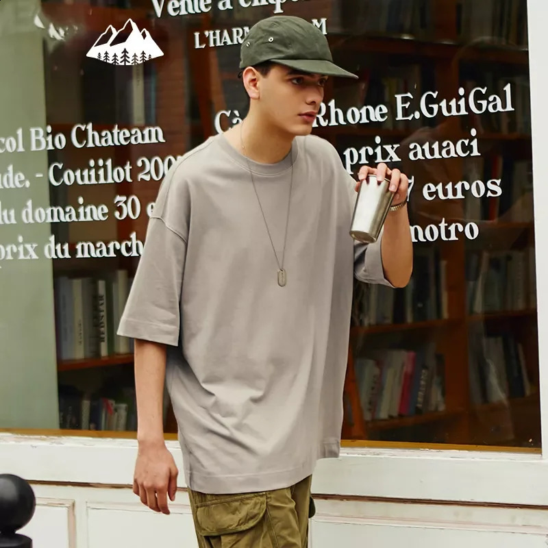 American Size OEM Wholesale Custom Heavy Weight T Shirts 100% Cotton Oversized Tee 240g Mens Hip Hop Plain Brown Tops 250113