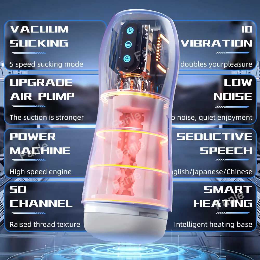Sex toys automatic suction male masturbation cup vibrating oral sex machine heated masturbation adult masturbation productsXJ250408