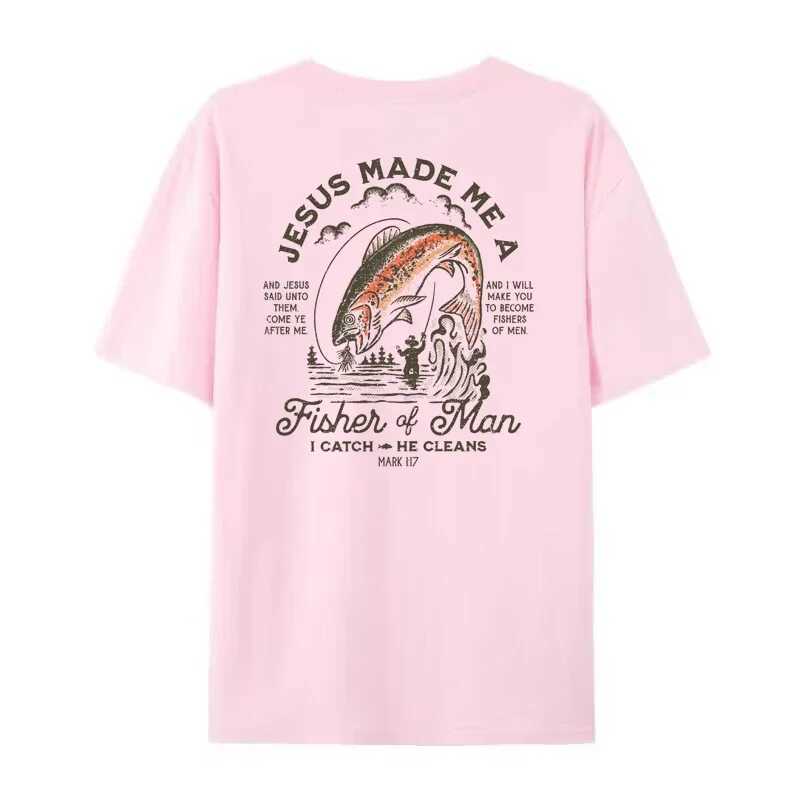 Fisher of Men Vintage Fashion Streetwear Tops Women Back Print Christian Bible Verse T-Shirt Unisex Jesus Religious Tshirts Gift X2501131