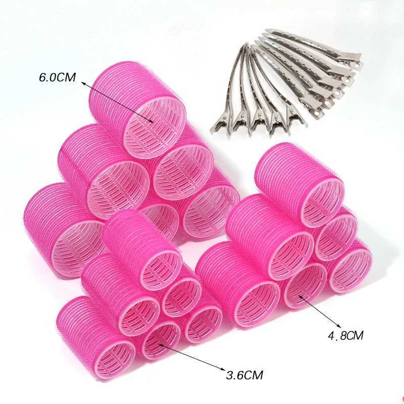 28 pieces/set hair roller set 18 pieces plastic self grip hair curler 3-size hair roller 10 pieces metal clip DIY hair removal tool W250113