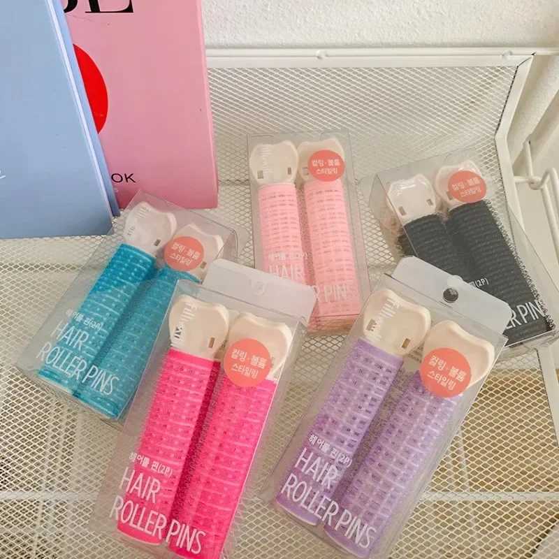 2 pieces of natural hair roots fluffy and lazy top curling iron hair clip curling bucket curling tool W250113