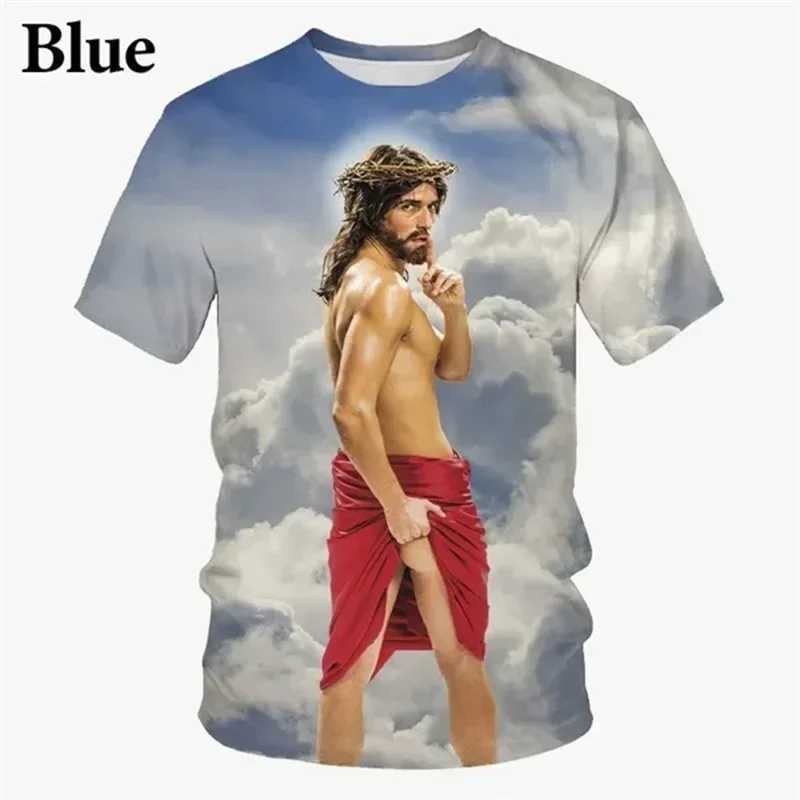 Y2K Top Funny Jesus 3D Print T Shirt Men Women Clothing Casual Oversized T-Shirts Fashion Harajuku Streetwear Tees X250113