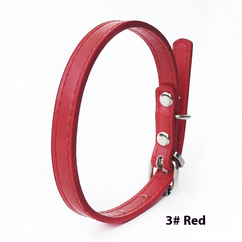 10-Pack Smooth PU Leather Dog Collars for DIY Projects