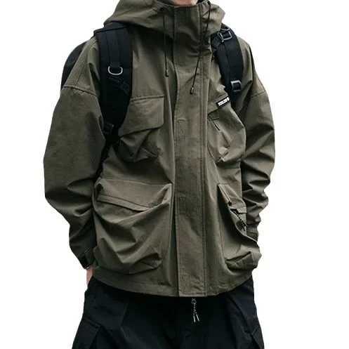 Autumn /winter Jacket Men Hooded Outdoor Jacket Solid Casual Men Clothing Windbreaker Coats Jacket for Men Waterproof Hiking Top X2501131