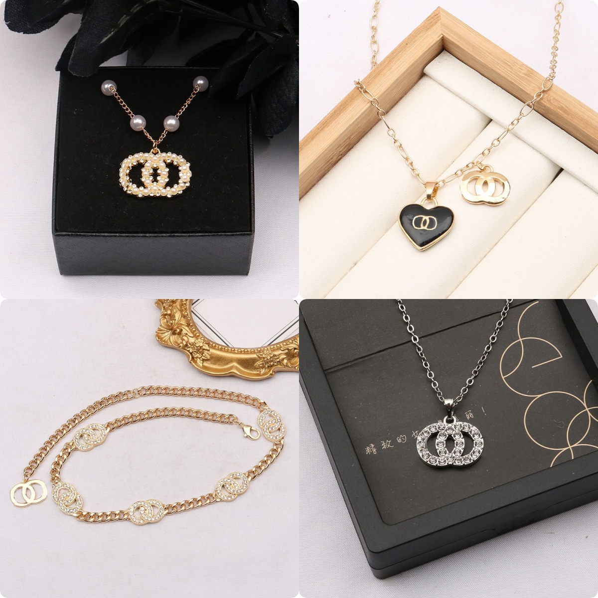 z-cross border hot selling small fragrance letter pendant necklace popular letter necklace womens fashion long versatile pearl pendant