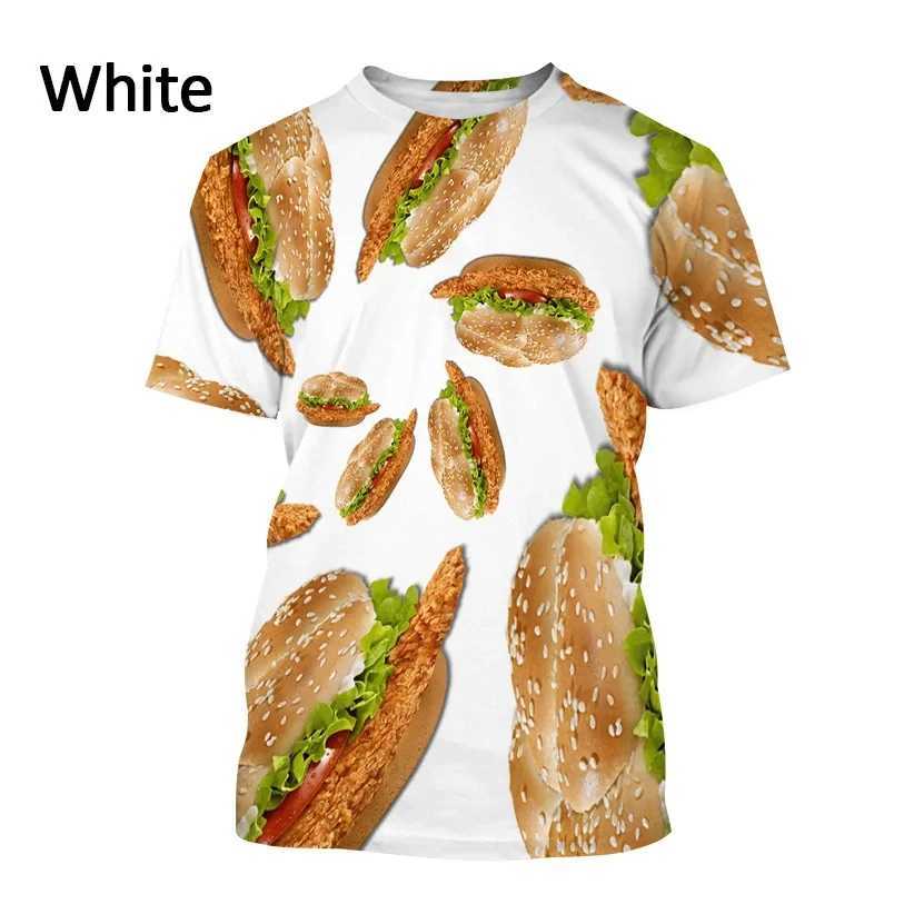 Hot Selling Food Burger French fries 3d Print Unisex Harajuku O-neck T shirt Casual Short Sleeve T-shirt Top Summer man clothing X2501133