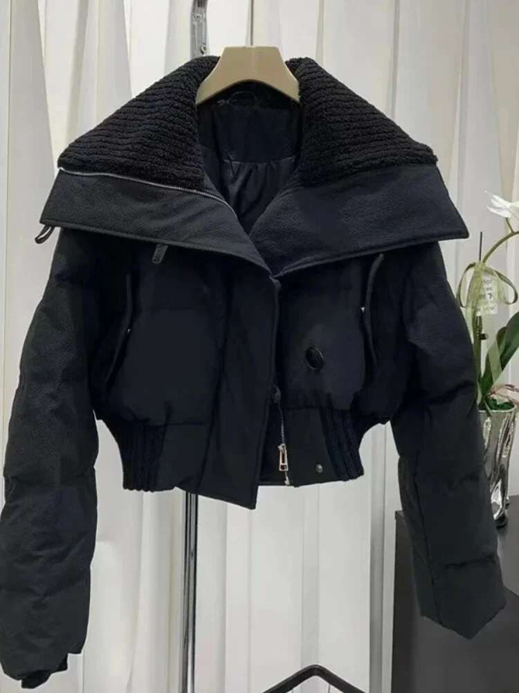 2023 New Women's Cotton Korean Edition Versatile Trend Short Loose Thickened Coat