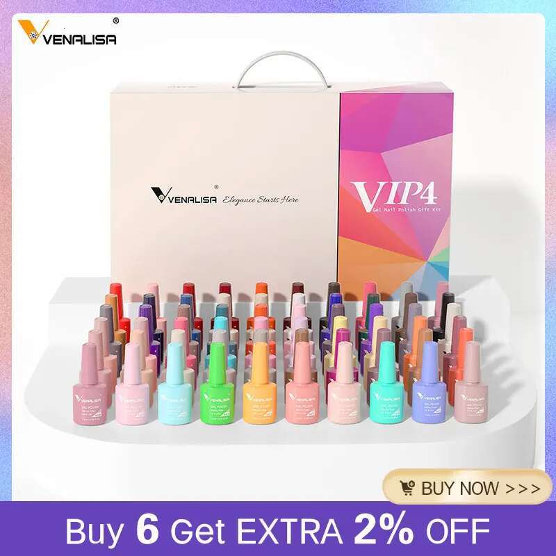 New Fashion Color Venalisa Polish VIP4 HEMA FREE Enamel Vernish For Art Design Whole Set Nail Gel Learner Kit