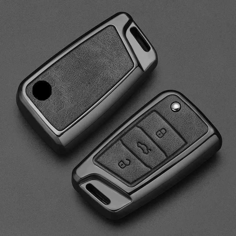Car Key Alloy style car keycase cover for Volkswagen Golf 7 MK7 Tiguan MK2 seats for Skoda Ateca Leon FR 2 Ibiza H250113